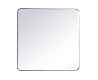 Soft corner metal rectangular mirror 36x36 inch in Silver