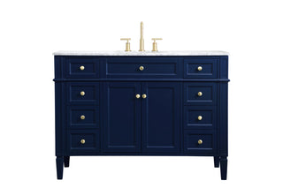 48 inch Single bathroom vanity in blue