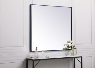 Metal frame rectangle mirror 36 inch x 40 inch in Blue