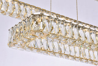 Monroe 50 inch LED triple rectangle pendant in gold