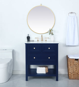 30 inch Single bathroom vanity in Blue