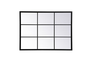 Metal windowpane mirror 36 inch x 48 inch in Black