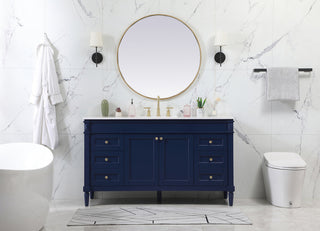 60 inch Single bathroom vanity in blue