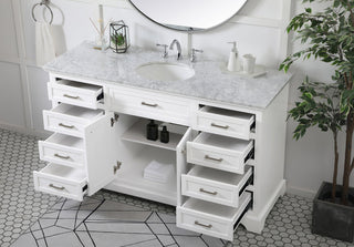 60 inch Single bathroom vanity in white