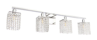 Phineas 4 light Chrome and Clear Crystals wall sconce