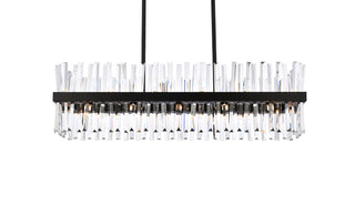 Serephina 42 inch crystal rectangle chandelier light in black