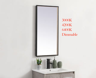 Pier 18x36 inch LED mirror with adjustable color temperature 3000K/4200K/6400K in black