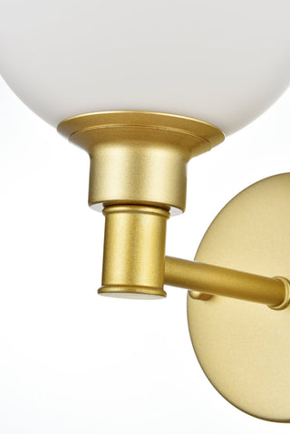 Cordelia 1 light Brass and frosted white Bath Sconce