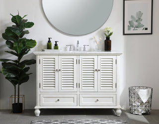 48 inch Single Bathroom Vanity in Antique White