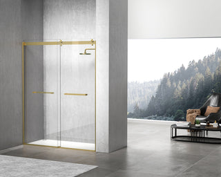 Semi-frameless shower door 60 x 76 Brushed Gold