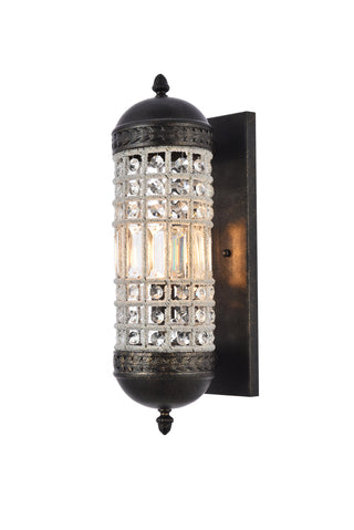 Olivia 1 light Dark Bronze Wall Sconce Clear Royal Cut Crystal