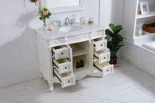 42 in. Single Bathroom Vanity set in antique white