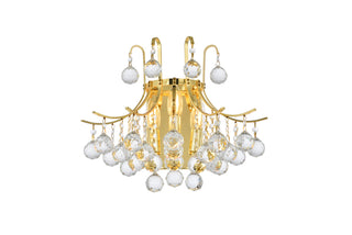 Toureg 3 light Gold Wall Sconce Clear Royal Cut Crystal