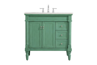 36 inch Single bathroom vanity in vintage mint