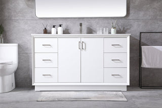 60 Inch SIngle Bathroom Vanity In White