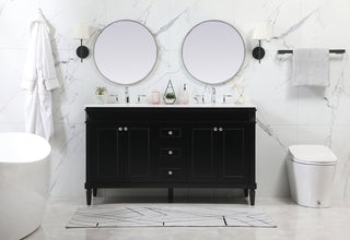 60 inch double bathroom vanity in black