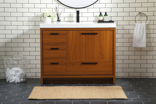 42 inch Single bathroom vanity in Teak