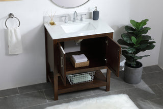 30 inch Single Bathroom Vanity in Espresso with Backsplash