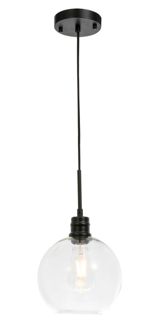 Emett 1 light Black and Clear glass pendant