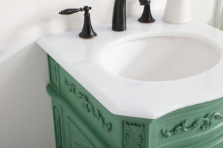 19 inch Single Bathroom vanity in vintage mint with ivory white engineered marble