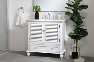 36 inch Single Bathroom Vanity in Antique White