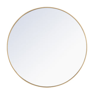 Metal frame Round Mirror 42 inch Brass finish