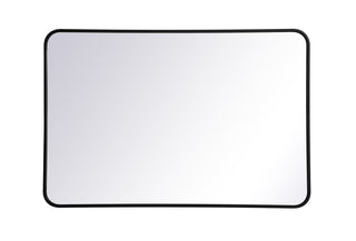 Soft corner metal rectangular mirror 27x40 inch in Black