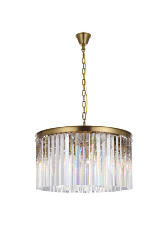 Sydney 26 inch round crystal chandelier in satin gold