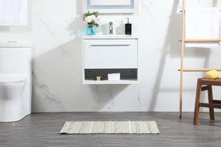 24 inch Single bathroom vanity in white