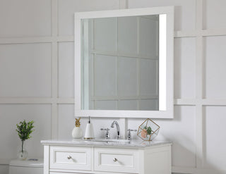 Aqua square vanity mirror 36 inch in White