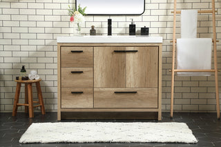 42 inch Single bathroom vanity in natural oak