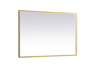 Pier 27x40 inch LED mirror with adjustable color temperature 3000K/4200K/6400K in brass