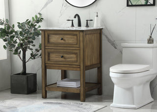 24 inch Single bathroom vanity in driftwood