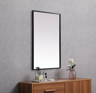 Metal Frame Rectangle Mirror 24x36 Inch in Black