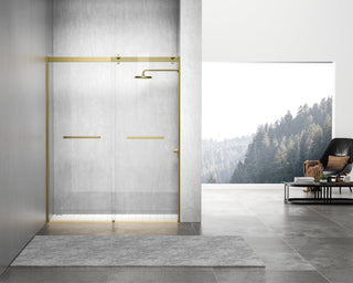 Semi-frameless shower door 60 x 76 Brushed Gold