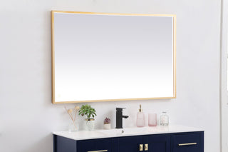 Pier 30x48 inch LED mirror with adjustable color temperature 3000K/4200K/6400K in brass