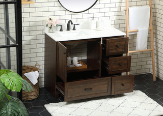 42 inch Single bathroom vanity in expresso with backsplash