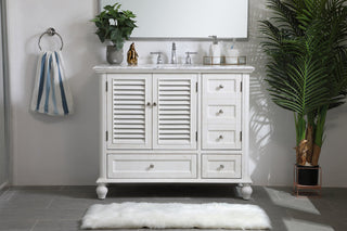 42 inch Single Bathroom Vanity in Antique White