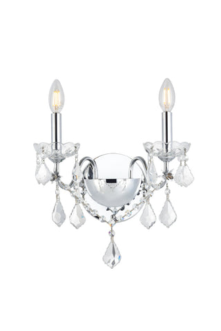 St. Francis 2 light Chrome Wall Sconce Clear Royal Cut Crystal