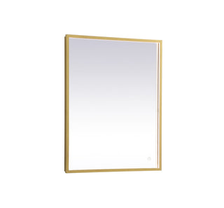 Pier 24x30 inch LED mirror with adjustable color temperature 3000K/4200K/6400K in brass