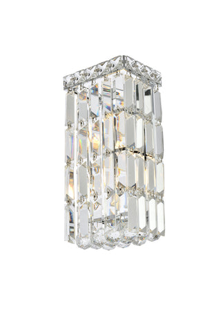 Maxime 2 light Chrome Wall Sconce Clear Royal Cut Crystal