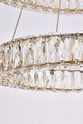 Monroe 28 inch LED double ring chandelier in gold