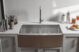 Stainless Steel farmhouse kitchen double sink L33'' x W21'' x H10"