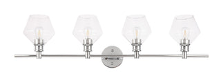 Gene 4 light Chrome and Clear glass Wall sconce