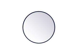 Metal frame round mirror 21 inch in Blue