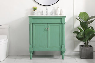 30 inch Single bathroom vanity in vintage mint