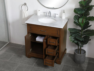 32 inch Single bathroom vanity in Teak