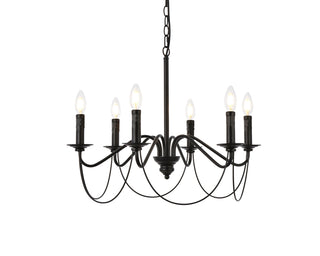 Westley 6 lights pendant in black