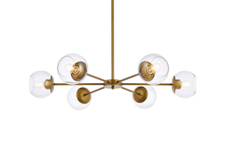 Briggs 36 inch pendant in brass with clear shade