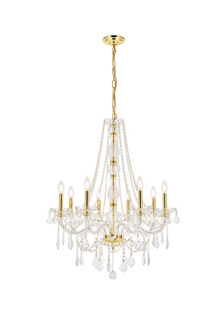 Verona 8 light Gold Chandelier Clear Royal Cut Crystal